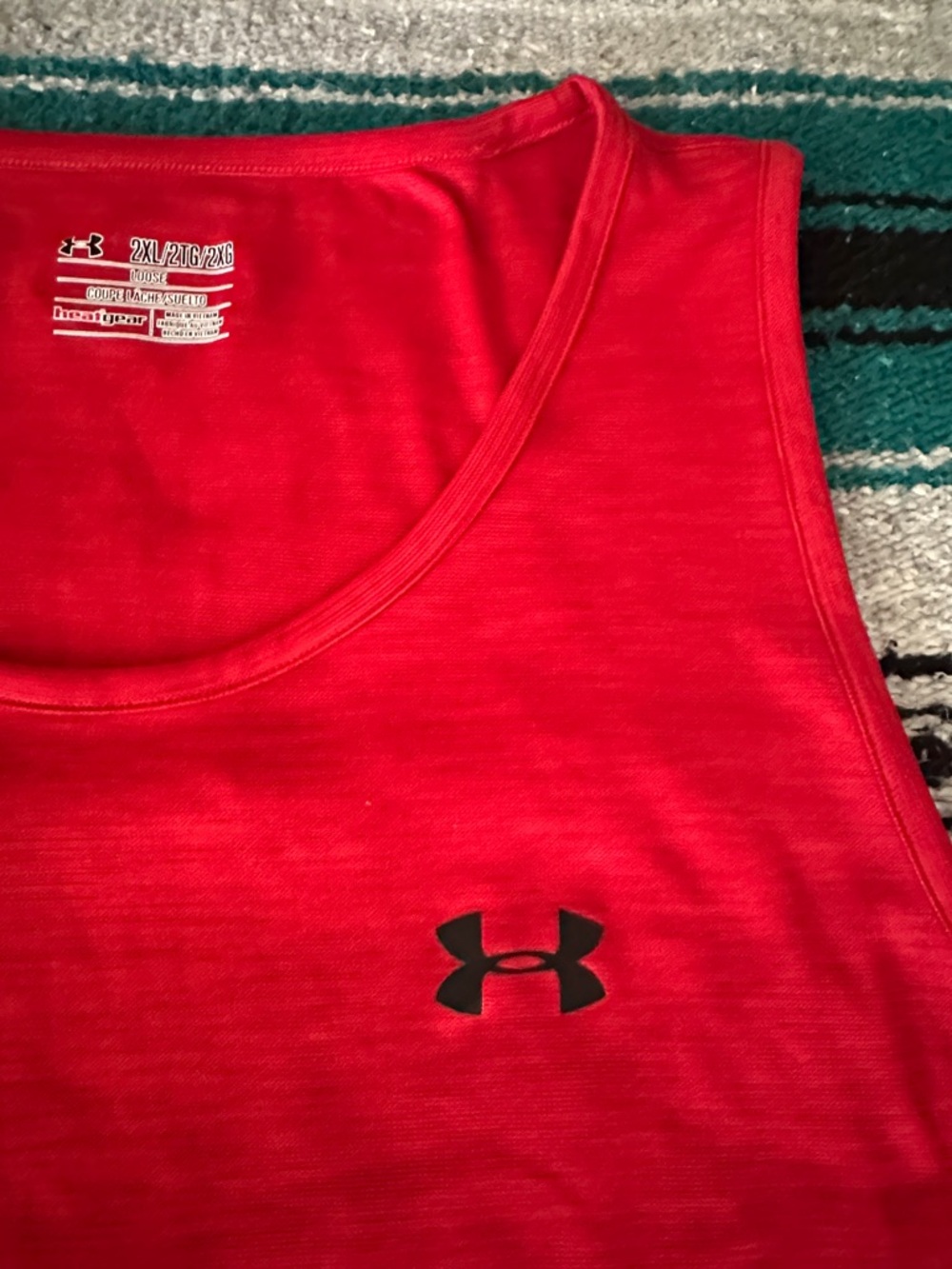Under Armour Men's Loose Fit Stretchy Tank in Red - Picture 5 of 6